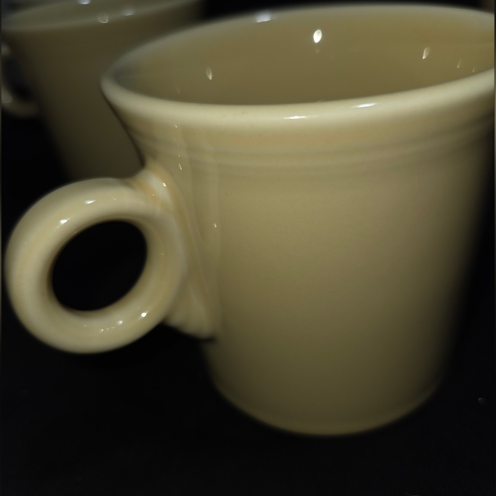 4 Fiesta Old Ivory Ring Mugs Cups - Picture 4 of 6